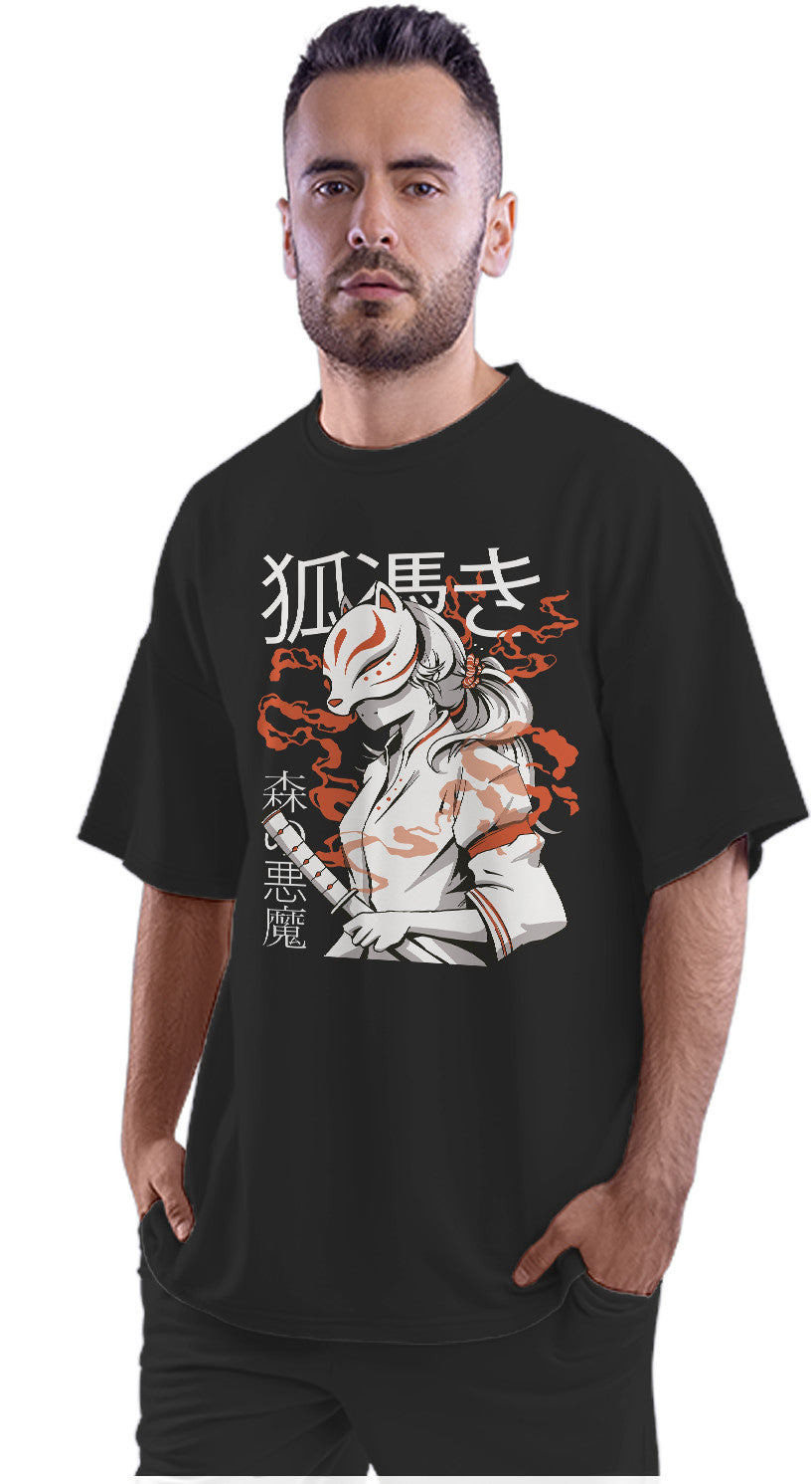 Kitsune Samurai Oversized Unisex T-shirt