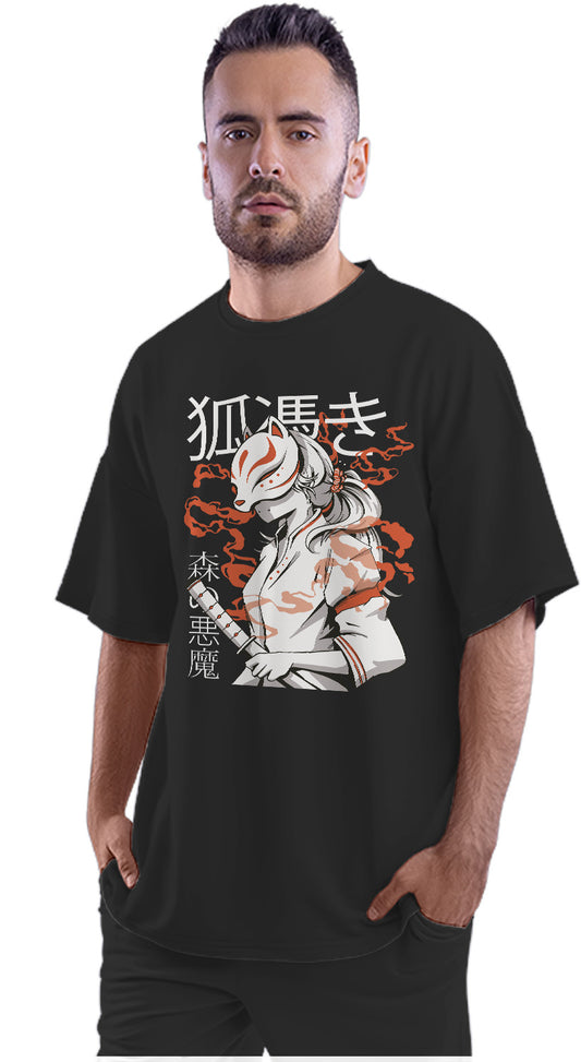 Kitsune Samurai Oversized Unisex T-shirt