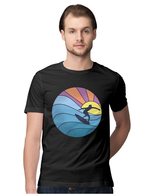 Retro Sunset Surfer
