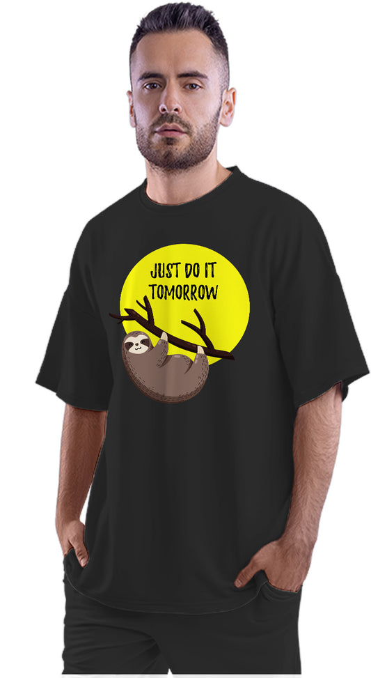 Just Do It Tomorrow - Funny Sloth Oversized Unisex T-shirt