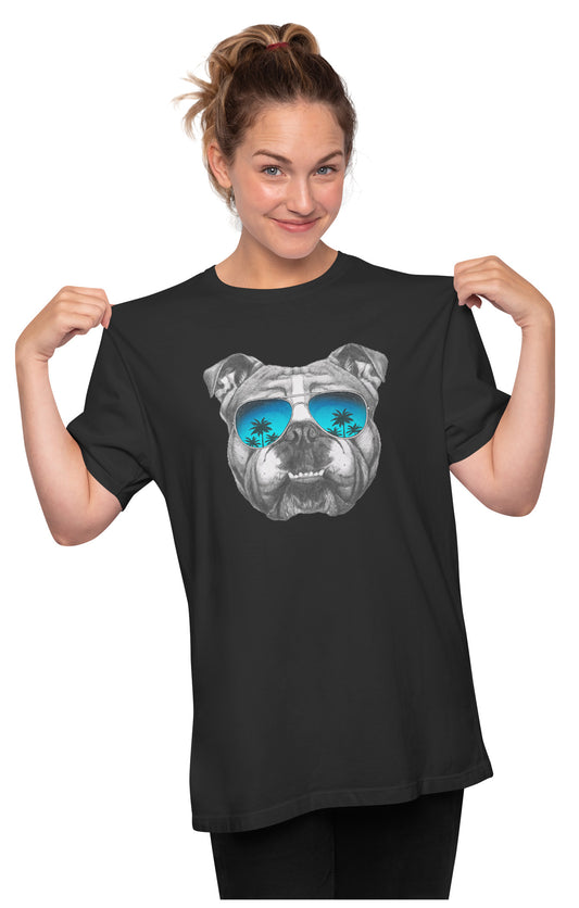 Chill Boxer With Sunglasses - Pit Bull Terrier Oversized Unisex T-shirt