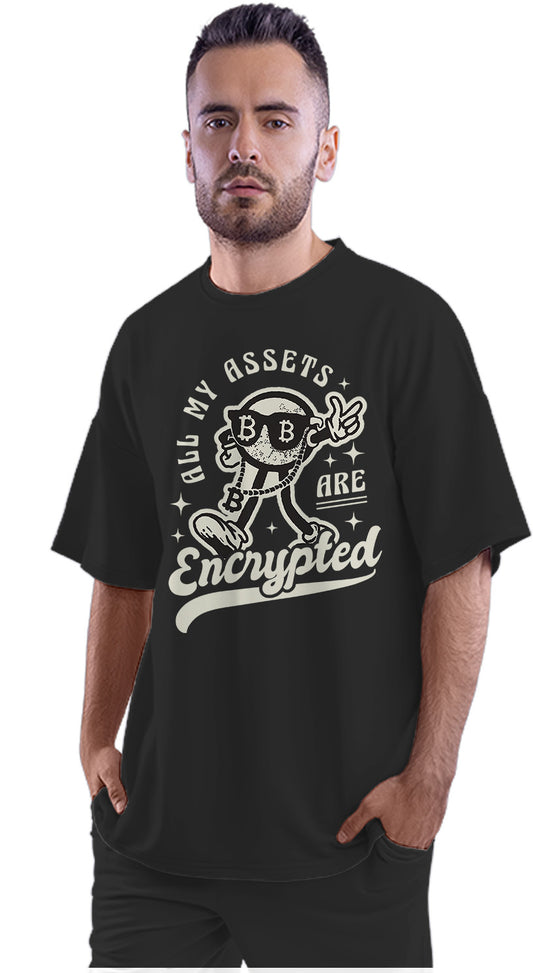 All My Assets Are Encrypted - Crypto Hodler Oversized Unisex T-shirt