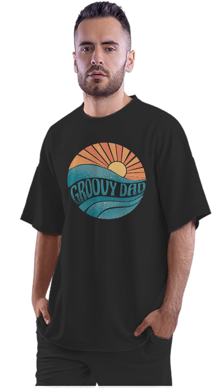 Groovy Dad - Sunset Oversized Unisex T-shirt