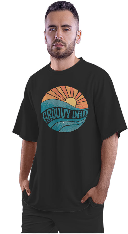 Groovy Dad - Sunset Oversized Unisex T-shirt