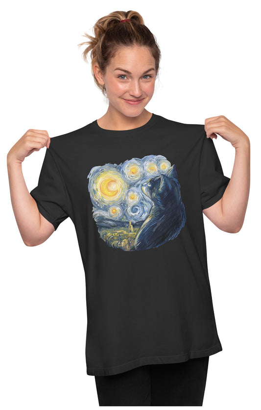 Van Gogh Cat Oversized Unisex T-shirt