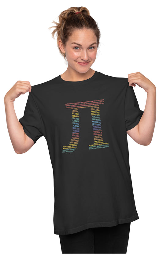 Rainbow Colored Pi Symbol Oversized Unisex T-shirt