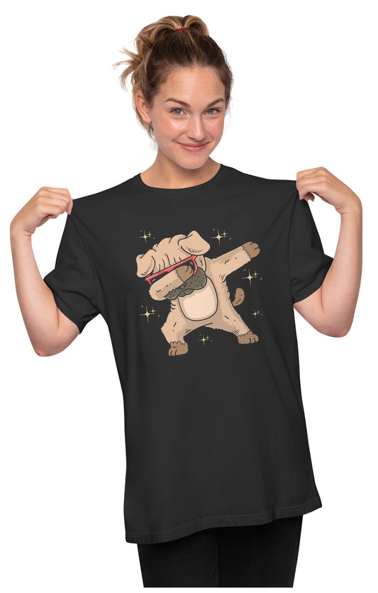 Dabbing Pug Oversized Unisex T-shirt