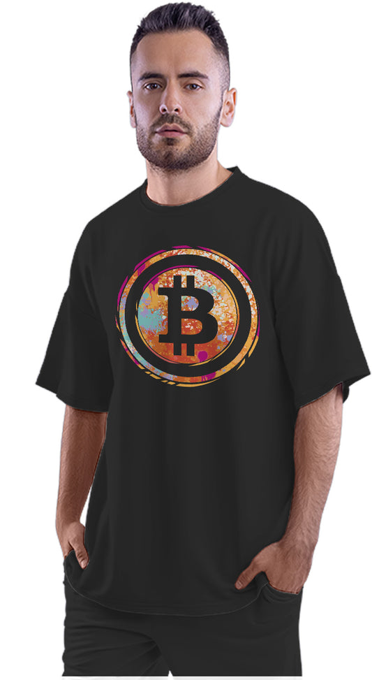 Bitcoin In Watercolor Oversized Unisex T-shirt