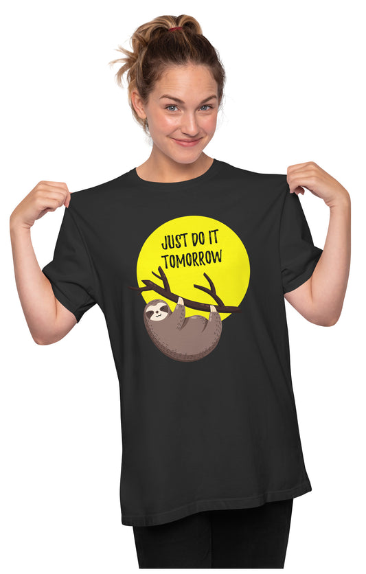 Just Do It Tomorrow - Funny Sloth Oversized Unisex T-shirt