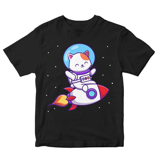 Cute Cat Astronaut On Rocket Toddler