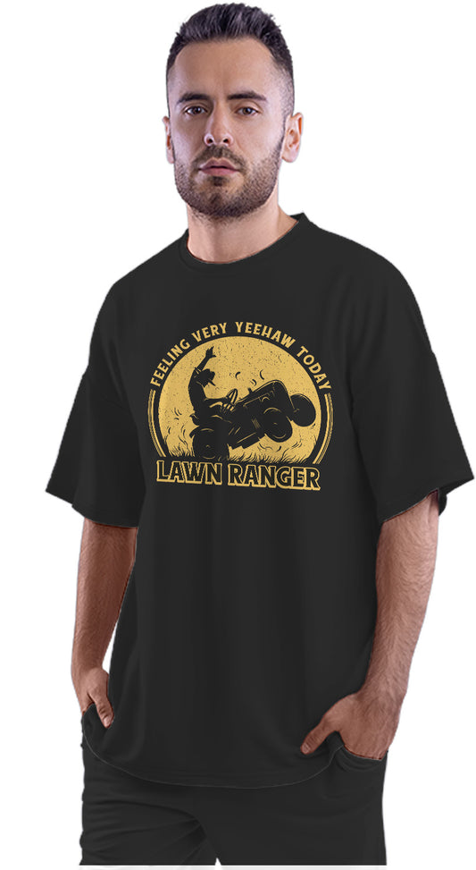 Lawn Ranger - Lawn Mower Cowboy Oversized Unisex T-shirt