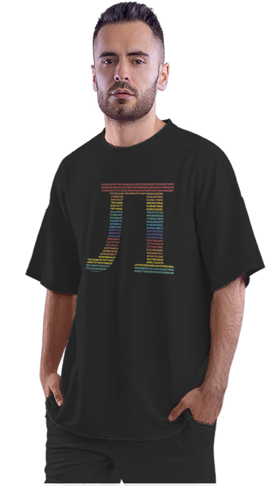 Rainbow Colored Pi Symbol Oversized Unisex T-shirt