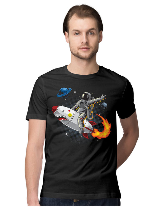Astronaut Riding Rocket In Space