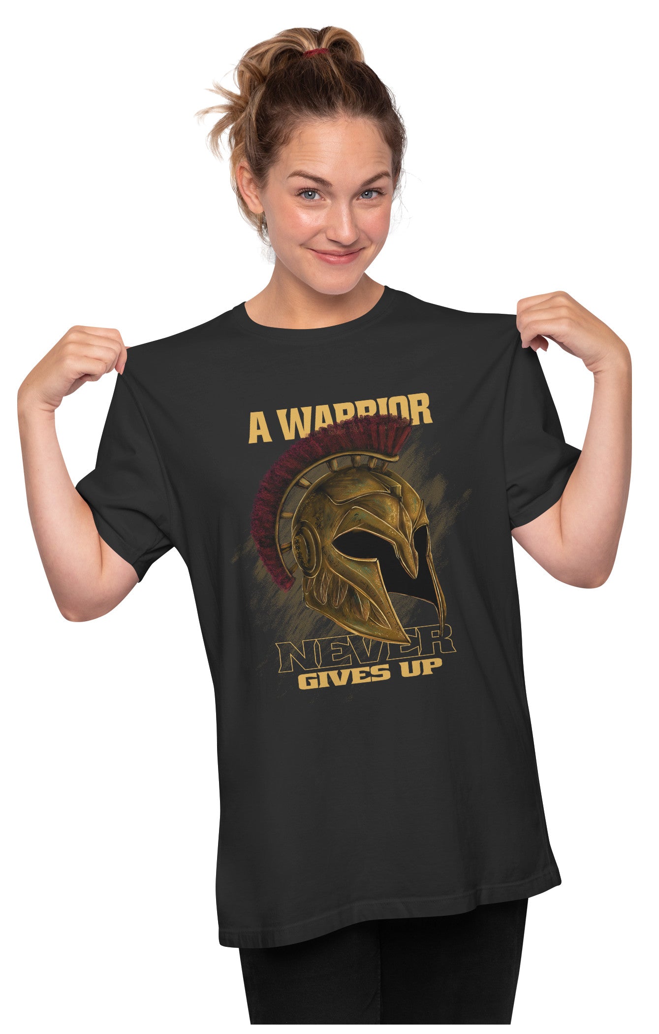 A Warrior Never Gives Up - Spartant Oversized Unisex T-shirt
