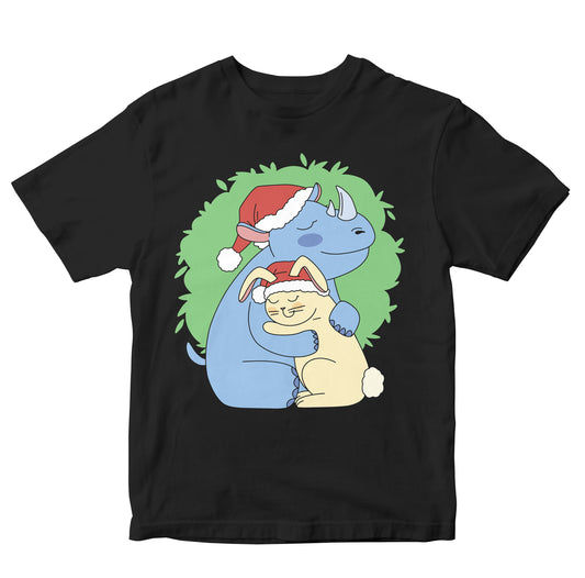Christmas Bunny & Rhino Hug Toddler