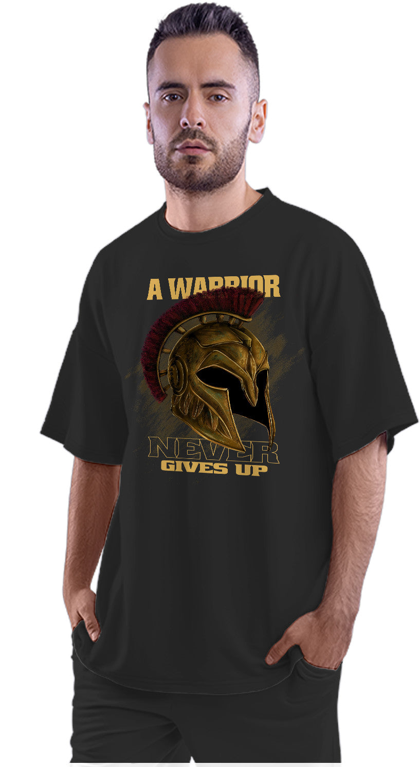 A Warrior Never Gives Up - Spartant Oversized Unisex T-shirt