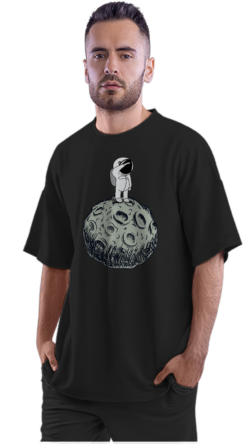 Cute Astronaut On Asteroid Oversized Unisex T-shirts