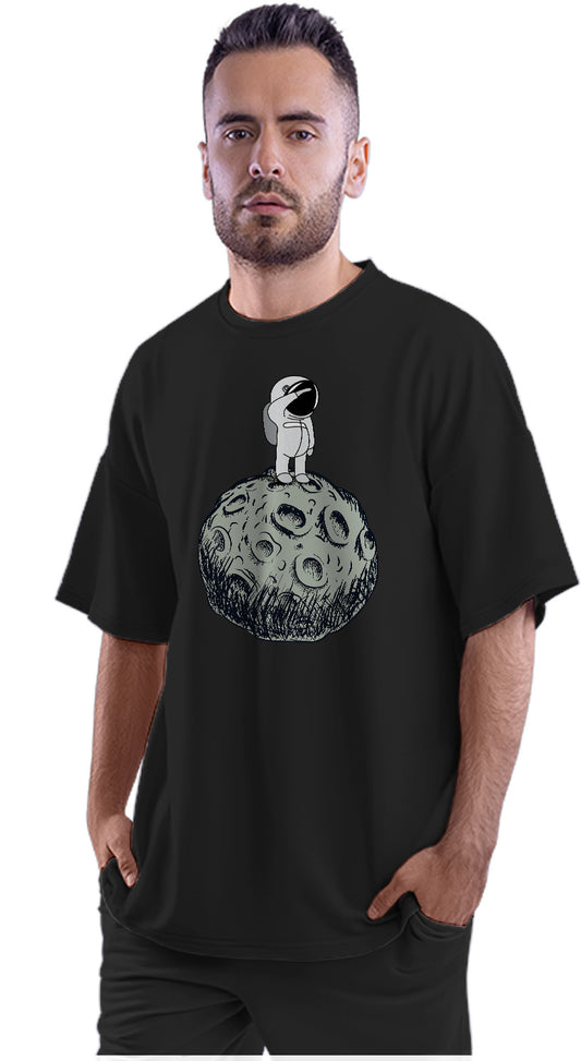 Cute Astronaut On Asteroid Oversized Unisex T-shirts