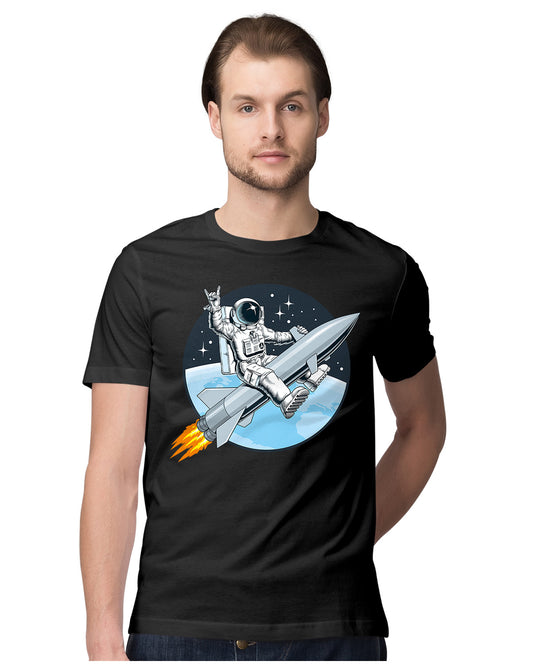 Astronaut Riding Missile Rocket In Space