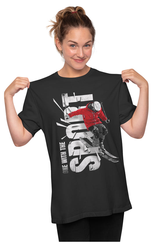 One WIth The Sport - Skiing Oversized Unisex T-shirt