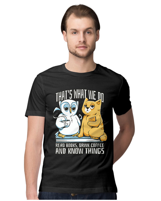 Read Books & Drink Coffee -  Owl & Cat