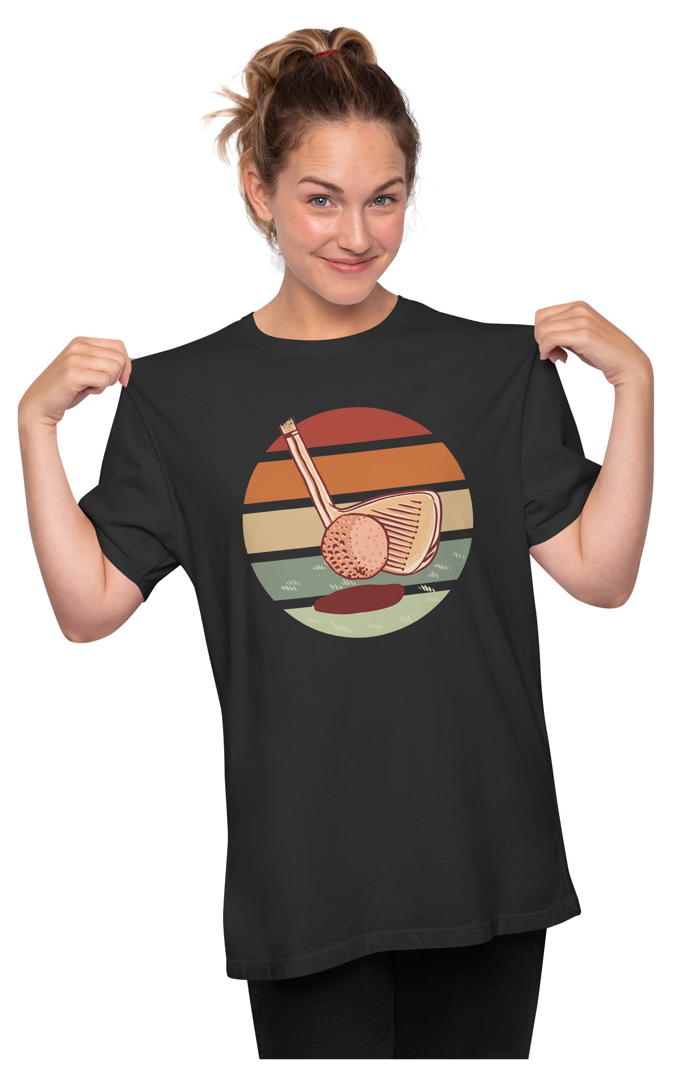Retro Sunset Golf Oversized Unisex T-shirt