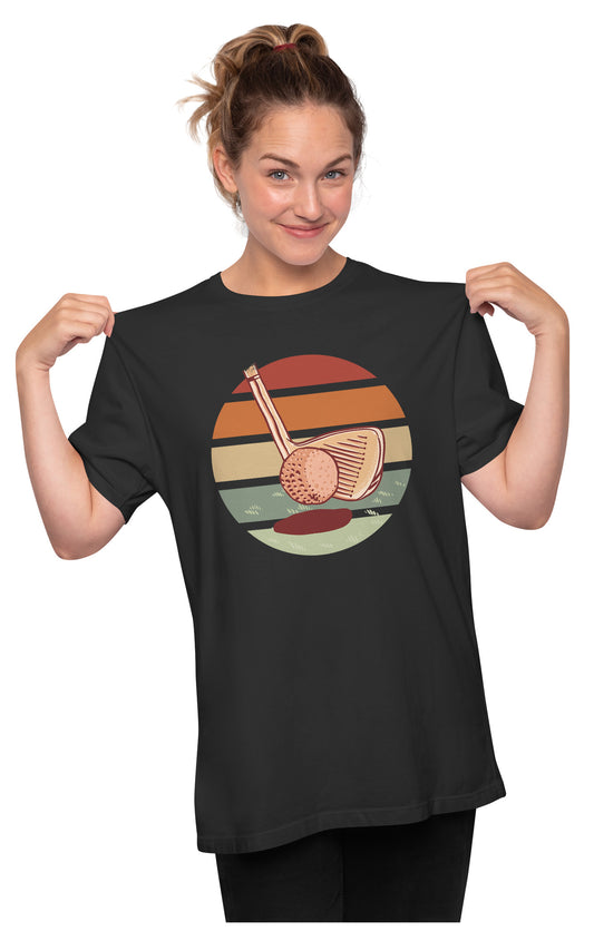 Retro Sunset Golf Oversized Unisex T-shirt