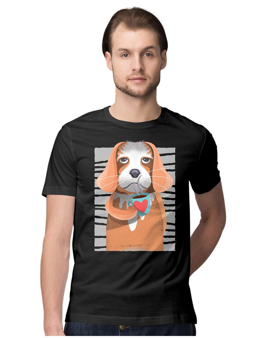 Cavalier King Charles Spaniel With Coffee