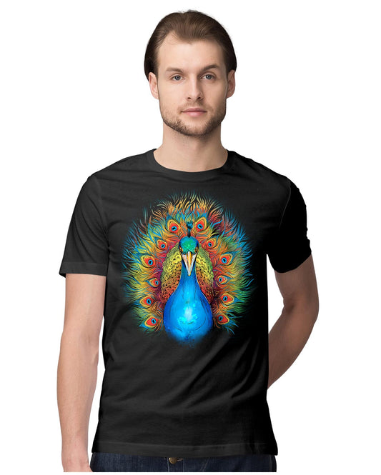 Beautiful Rainbow Peacock Illustration