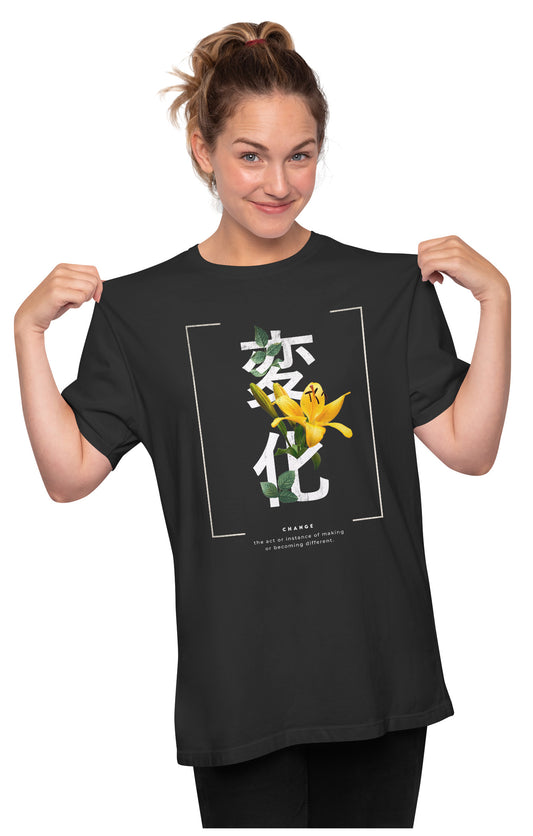 Change - Japanese Quote Oversized Unisex T-shirt