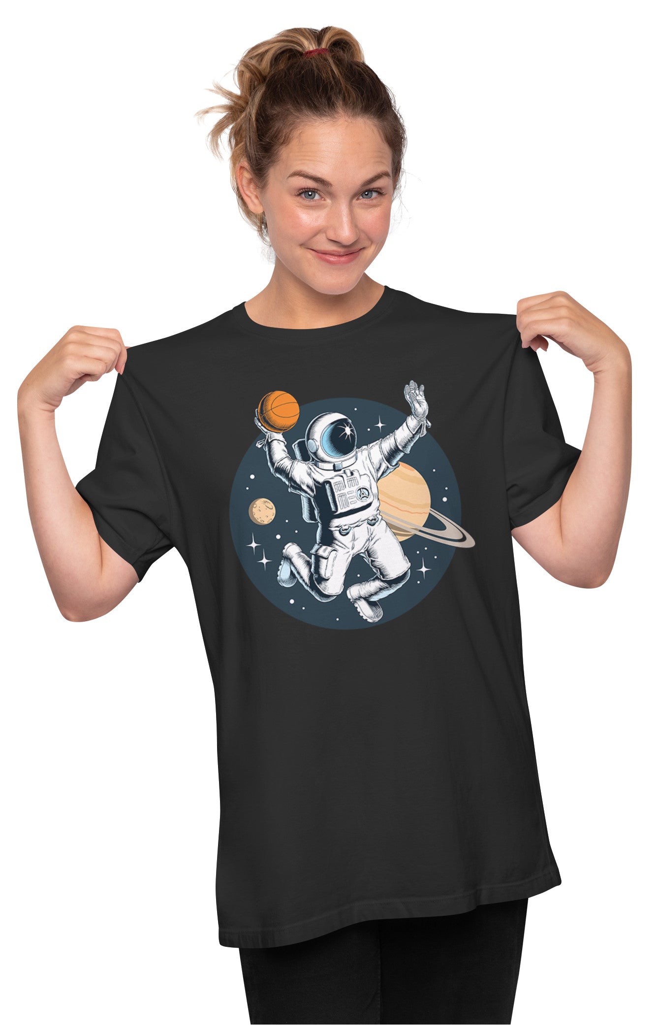 Astronaut Playing Basketball - Space Dunk Oversized Unisex T-shirt