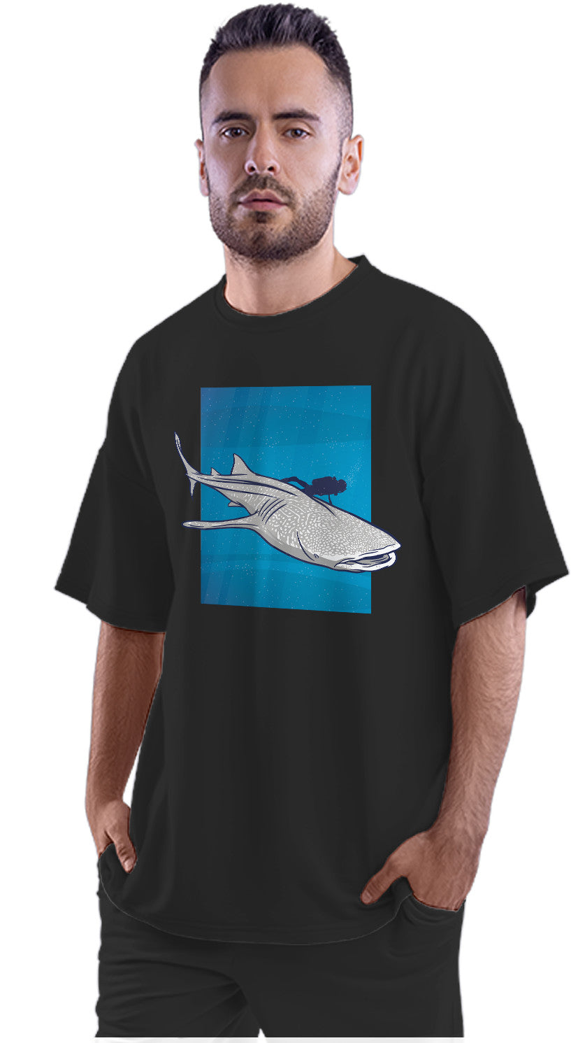 Whale Shark & Diver Oversized Unisex T-shirt