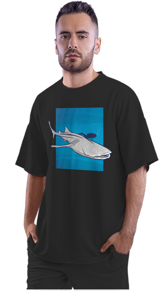 Whale Shark & Diver Oversized Unisex T-shirt