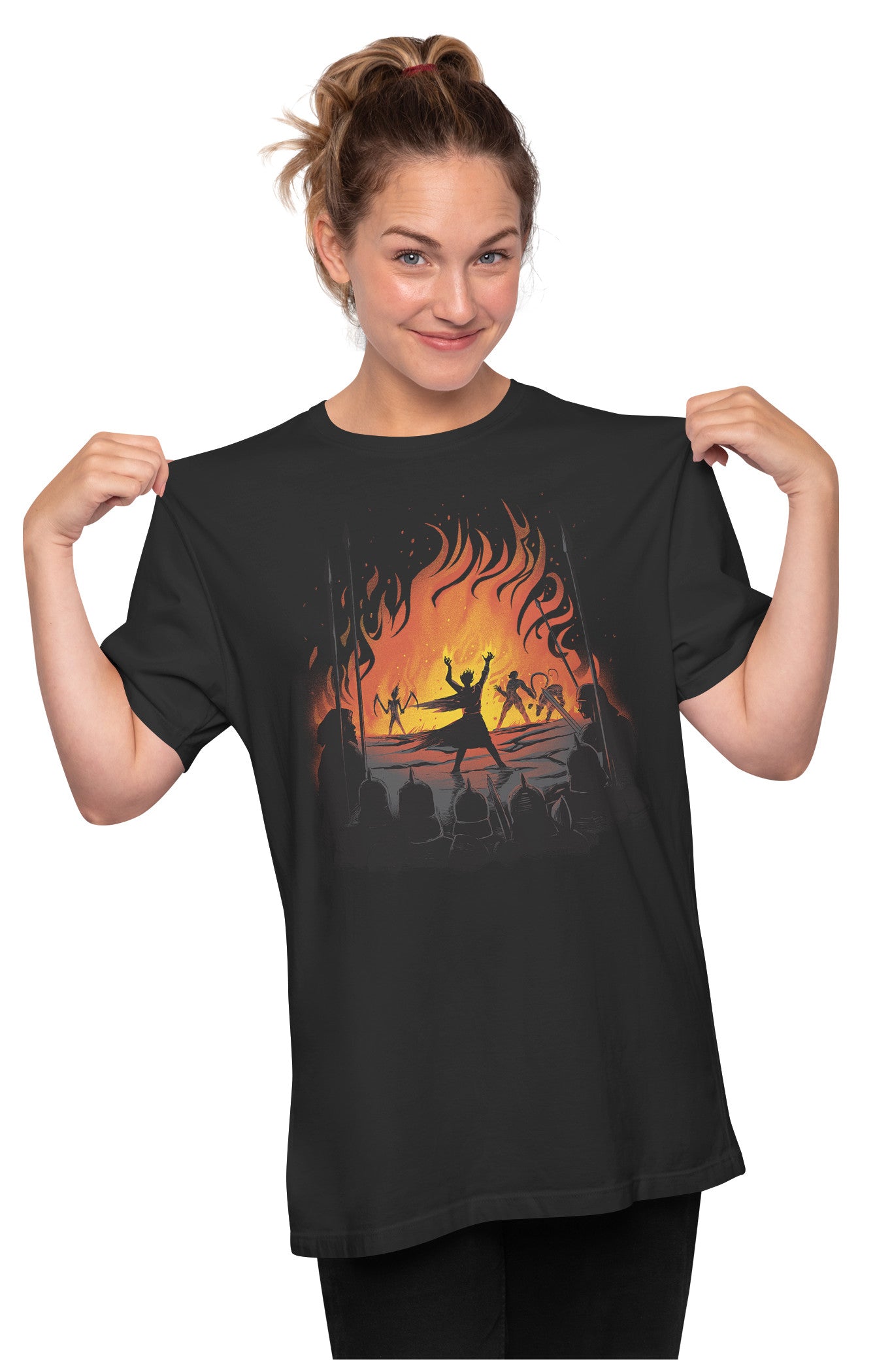 Wizard Casting Fire Wall Spell Oversized Unisex T-shirts