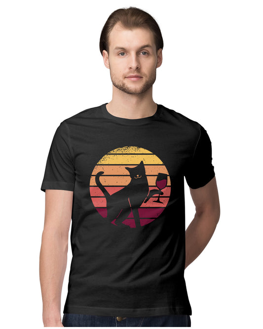 Wine Loving Cat - Sunset
