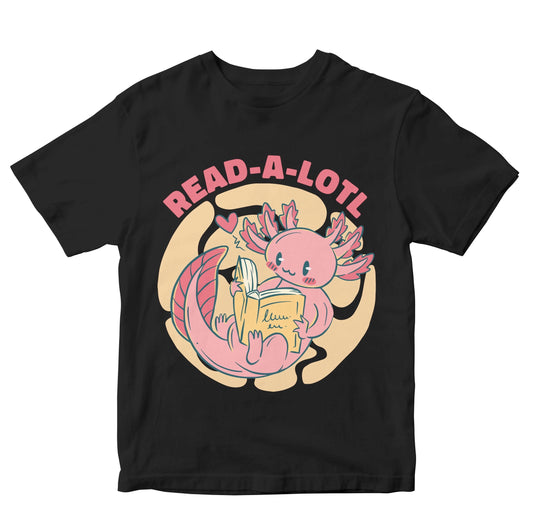 Cute Axolotl Reading Book Kids