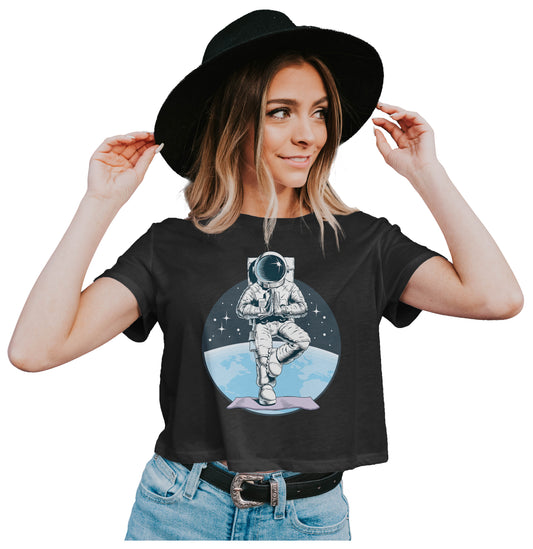 Astronaut - Yoga Pose Crop Top