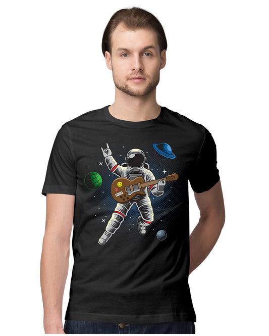 Astronaut Playing Electric Guitar In Space