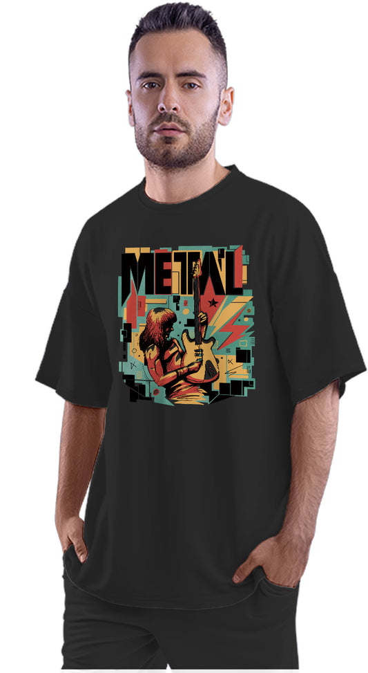 Metal Musician Abstract Oversized Unisex T-shirt