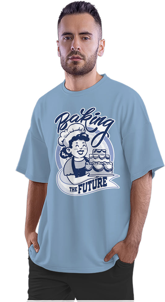 Baking The Future - Retro Cartoon Oversized Unisex T-shirt