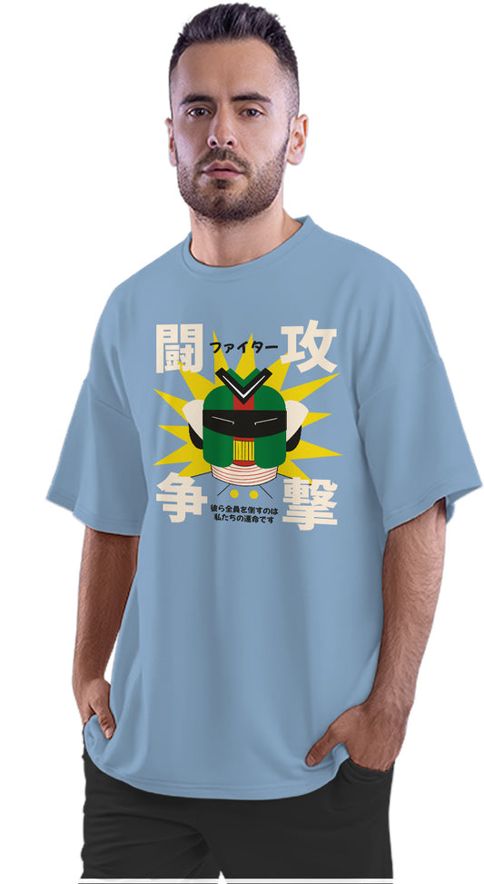 Japanese Retro Style Robot Oversized Unisex T-shirt
