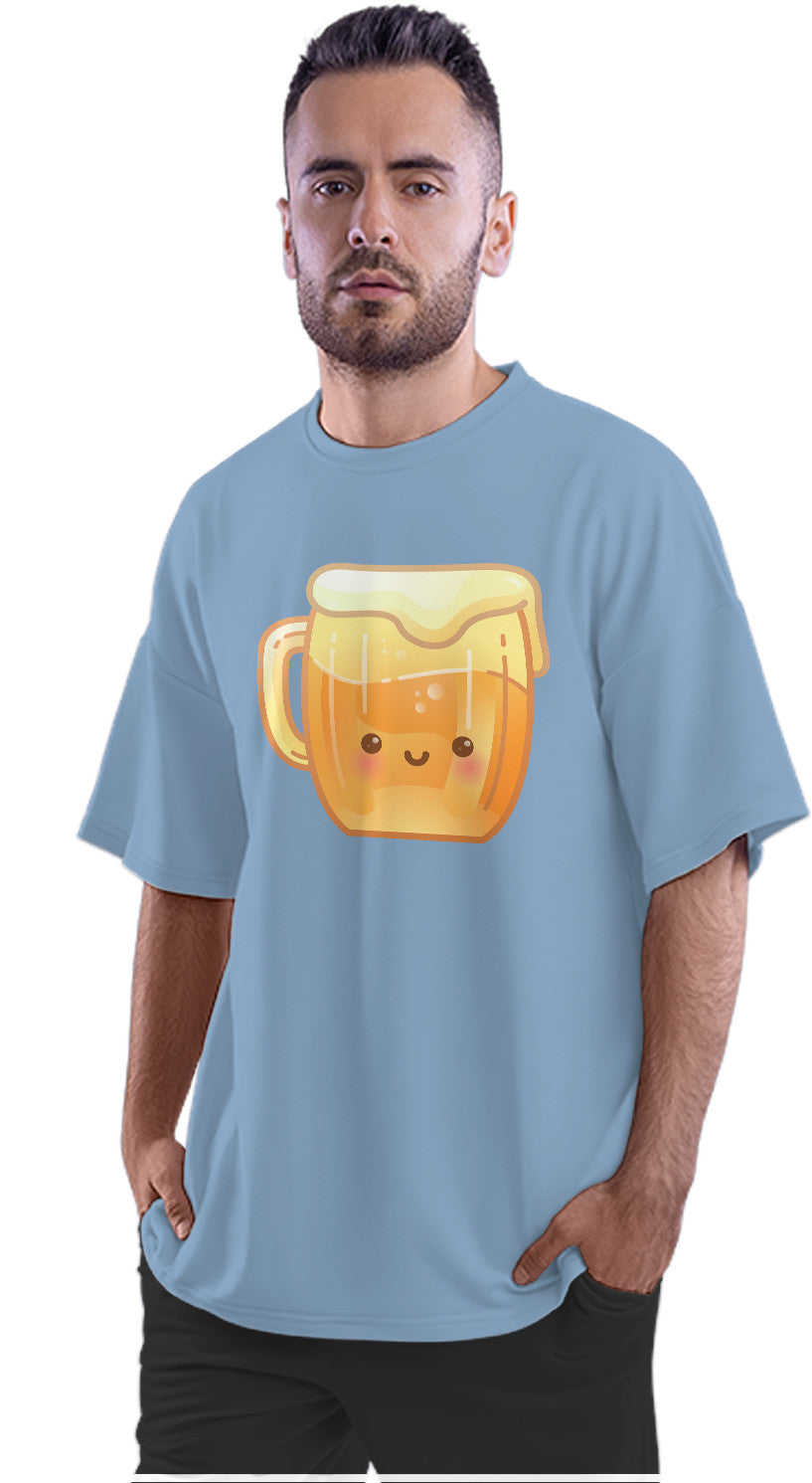 Happy Beer Mug Oversized Unisex T-shirt