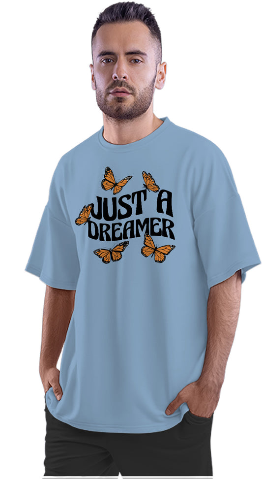 Just A Dreamer - Butterflies Lettering Oversized Unisex T-shirt