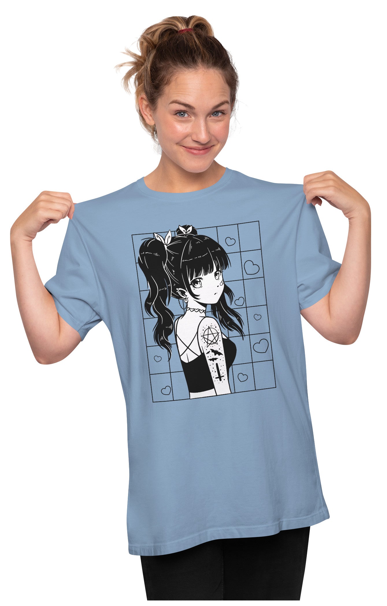 Cute Anime Goth Girl Oversized Unisex T-shirt