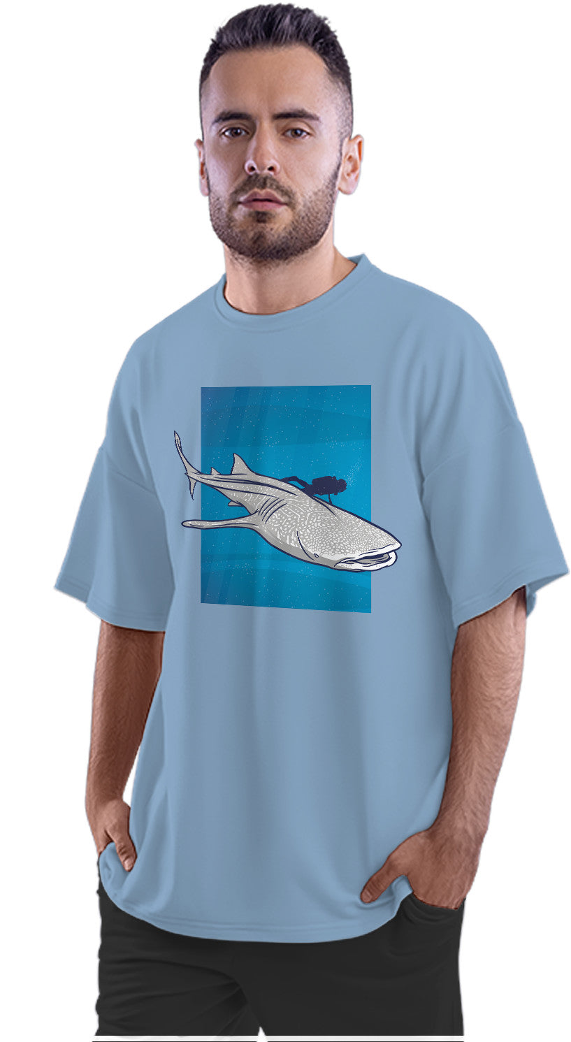 Whale Shark & Diver Oversized Unisex T-shirt