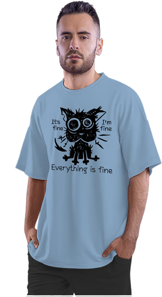 Stressed Cat - Dark Humour Oversized Unisex T-shirt