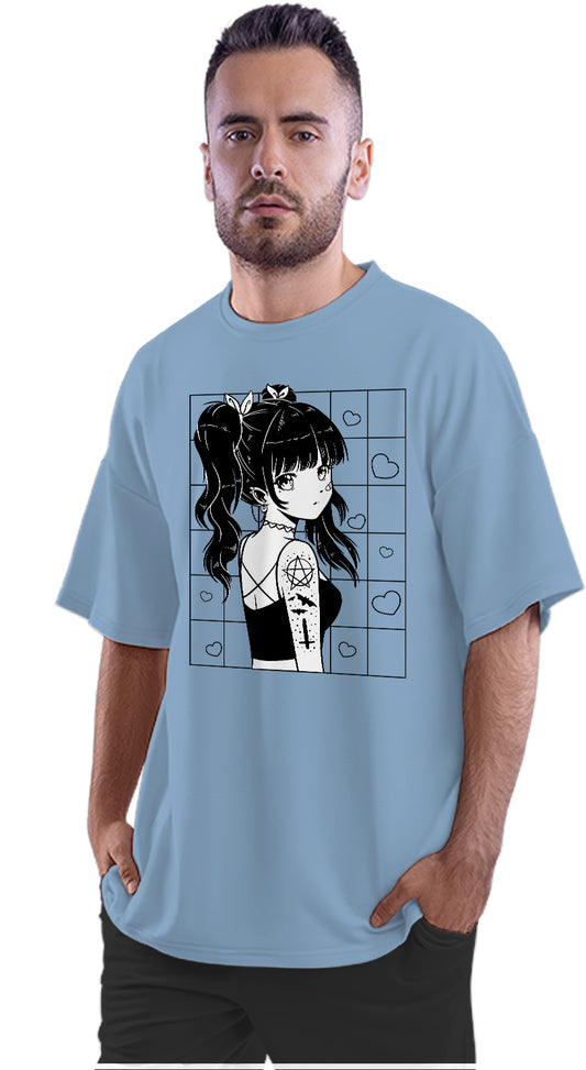 Cute Anime Goth Girl Oversized Unisex T-shirt