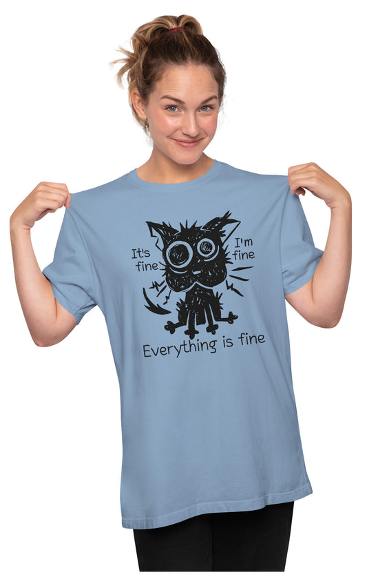 Stressed Cat - Dark Humour Oversized Unisex T-shirt