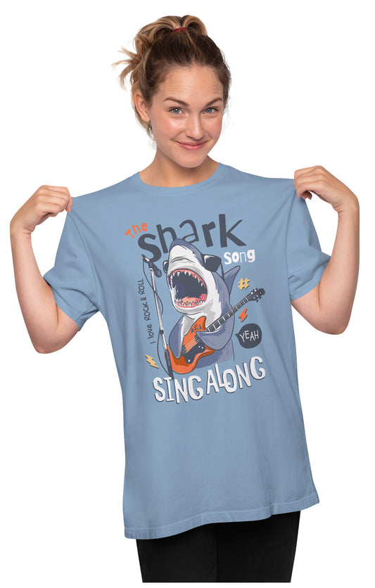 Rock and Roll Lead Guitar Shark Oversized Unisex T-shirt
