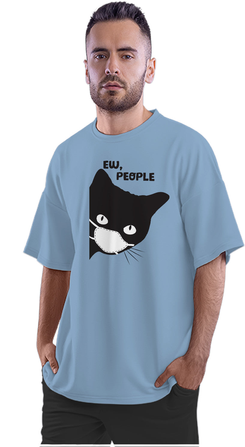 Ew, People - Antisocial Cat Oversized Unisex T-shirt